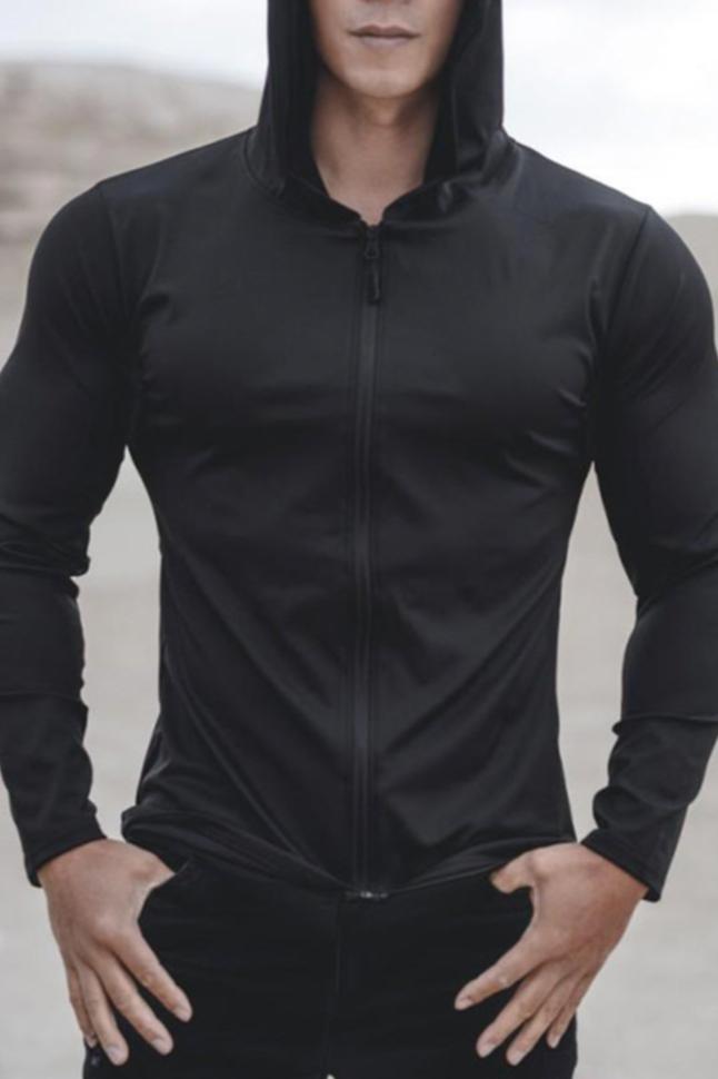 Hooded zip shirt