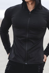 Hooded zip shirt