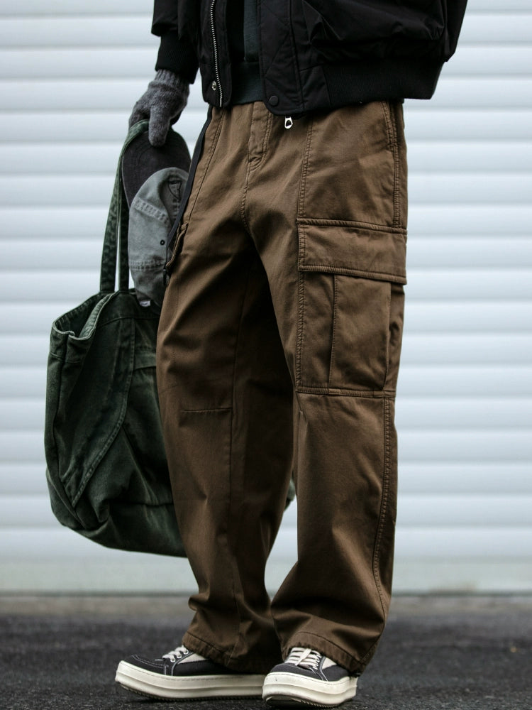 Winter large pockets casual trousers