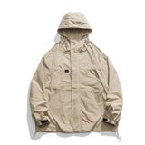 Solid color hooded jacket